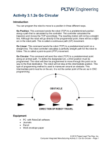 Robot Programming: Circular Path Commands Activity