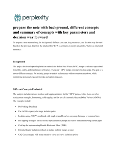 BFW Pump Isolation Concepts: Technical Summary