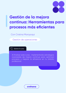 Gesti&oacute;n de mejora continua: Herramientas para procesos eficientes