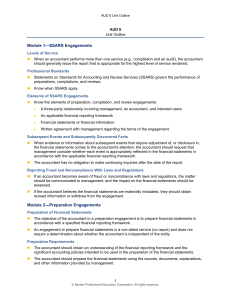 AUD 6 Unit Outline: SSARS Engagements & Reviews