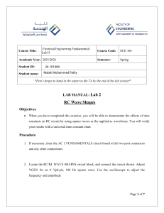 Electrical Engineering Lab Manual: RC Wave Shapes