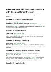Advanced OpenMP Worksheet Solutions: Sleeping Barber Problem