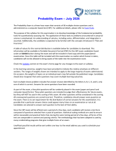 Probability Exam Syllabus July 2026 - SOA