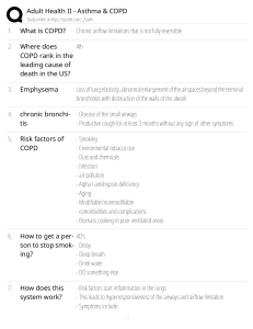 Adult Health II: Asthma & COPD Study Guide