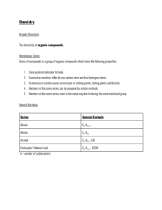 Organic Chemistry: Homologous Series & General Formulas