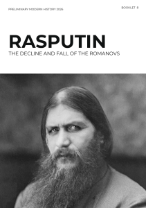 Rasputin and the Fall of the Romanovs: History Booklet