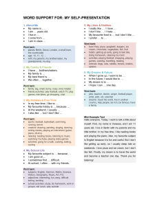 Word Support for My Self-Presentation Guide