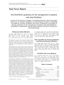 ACC/AHA/ESC Guidelines for Atrial Fibrillation Management