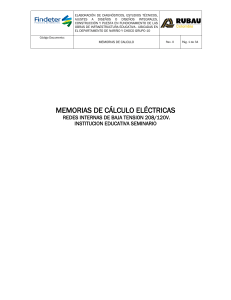 Memorias de C&aacute;lculo El&eacute;ctricas para Redes de Baja Tensi&oacute;n