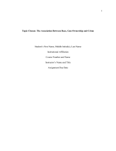 Race, Gun Ownership, and Crime: Research Paper