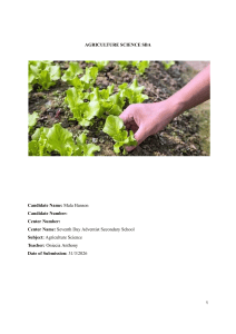 Agriculture Science SBA: Organic vs Inorganic Fertilizer on Lettuce