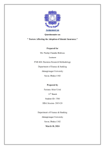 Factors Affecting Islamic Insurance Adoption Questionnaire
