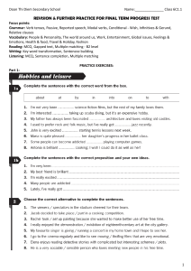 Revision & Practice for Final Term Test - Class 6