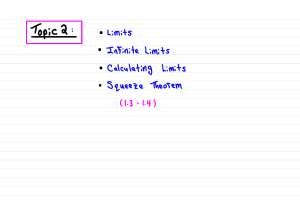 Calculus Topic 2: Limits