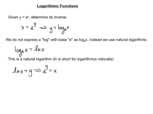 Funciones Logar&iacute;tmicas: Inversa de e^x y Logaritmos Naturales