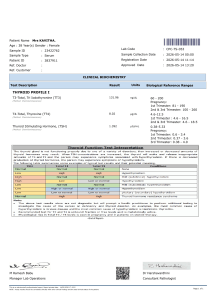 Thyroid Profile I Lab Report