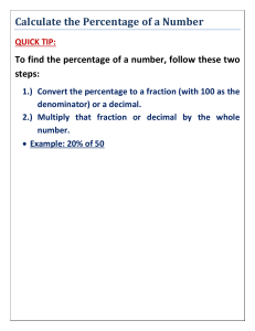 Calculate the Percentage of a Number Worksheet