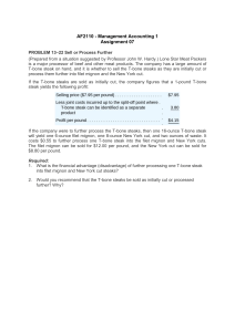 Management Accounting Assignment: Sell or Process Further Problem