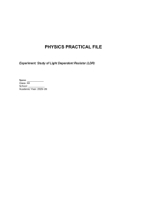 Physics Practical File: LDR Experiment