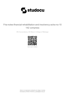 Financial Rehabilitation and Insolvency Act (RA 10142) Notes