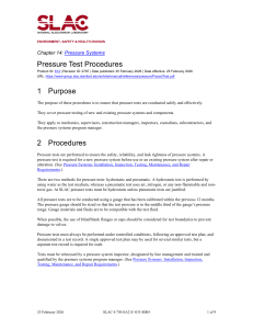 Pressure Test Procedures Manual