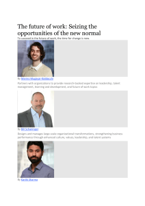 Future of Work: Seizing New Normal Opportunities