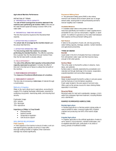 Agricultural Machine Performance & Irrigation Methods