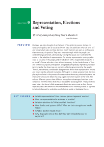 Chapter 9: Representation, Elections and Voting