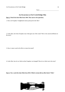 An Occurrence at Owl Creek Bridge Film Worksheet