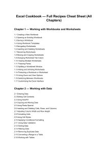 Excel Cookbook: Full Recipes Cheat Sheet (All Chapters)