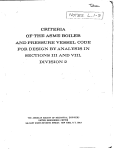ASME Boiler & Pressure Vessel Code: Design by Analysis Criteria