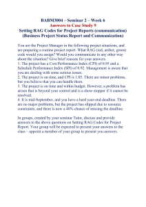 RAG Codes for Project Reports: Seminar Case Study Answers
