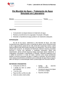 Simula&ccedil;&atilde;o de Tratamento de &Aacute;gua em Laborat&oacute;rio para 1&ordf; S&eacute;rie