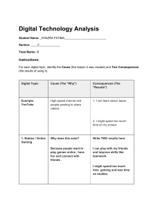 Digital Technology Analysis Worksheet