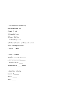 Physics Worksheet: Force and Simple Machines