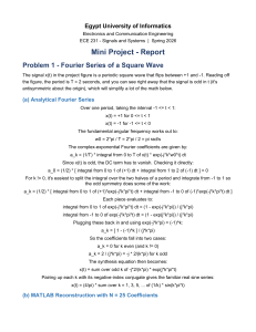 ECE 231 Mini Project: Fourier Series of Square Wave