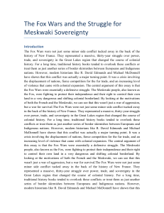 The Fox Wars and Meskwaki Sovereignty