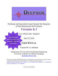 DEEPSOIL 6.1 User Manual: Seismic Site Response Analysis