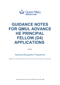 QMUL Principal Fellow (D4) Application Guidance 2025-26