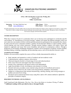 ENGL 1100 Syllabus: Introduction to University Writing