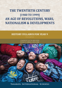 20th Century History Syllabus for Year 9: Revolutions, Wars, Nationalism