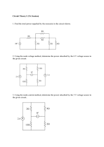 Circuit Theory I TA Session Worksheet