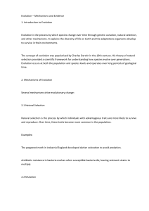 Evolution: Mechanisms and Evidence
