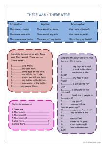 English Grammar Worksheet: There Was / There Were