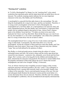 Mockingbird Symbolism in To Kill a Mockingbird