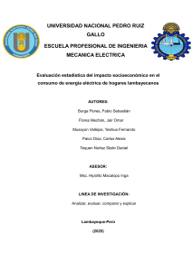 Evaluaci&oacute;n estad&iacute;stica del impacto socioecon&oacute;mico en el consumo de energ&iacute;a el&eacute;ctrica de hogares lambayecanos