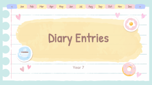 Diary Entries Guide for Year 7 Students