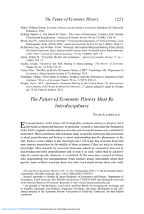 The Future of Economic History Must Be Interdisciplinary