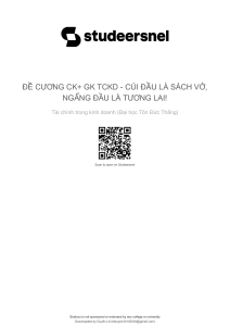 Finance in Business Syllabus - Ton Duc Thang University