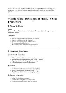 Middle School Development Plan (3-5 Year Framework)
